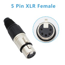 Xilaghy 5-Pin XLR Cable Connector XLR 5 Pin Female Plug Connector Mic Cable Plug Connector Audio Adapter for Microphone,Mixers,4 Pack