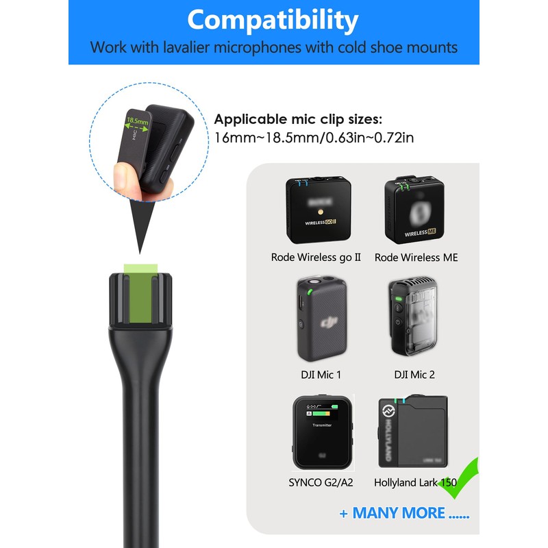 YOUSHARES Lavalier Microphone Handle for RODE Wireless GO/GO 2/ME/Pro &