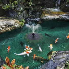 DOITOOL Solar Bird Bath Fountains, Lotus Leaf Shape Solar Fountain, Outdoor Dc Brushless Pump for Fish Pond Garden Bird Bath Decor, 7.87 X 7.87 X 1.65 Inches, Green