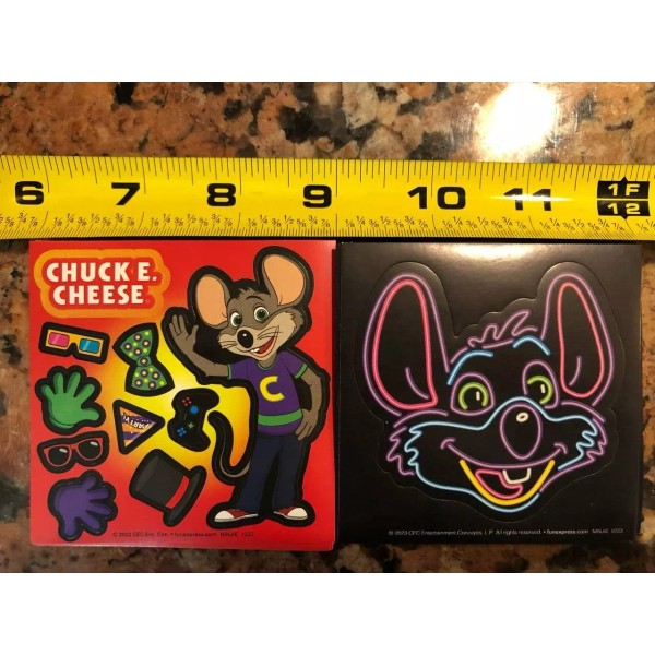Chuck E Cheese Stickers Variety 7 Total