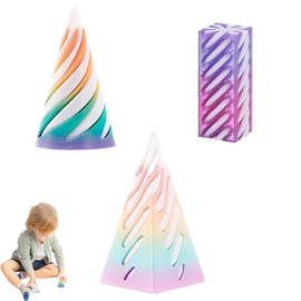 3Pcs Impossible Cone,Spiral Cone Fidget Toy Impossible Cone Pyramid , Relief Anti Stress 3D Spirale, Desktop Dekorationen Spielzeug für Kinder und Erwachsene Geschenk