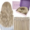 Fshine Highlighted Clip in Hair Extensions Human Hair 12 Inch