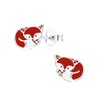 Sleeping Fox Earrings 925 Sterling Silver