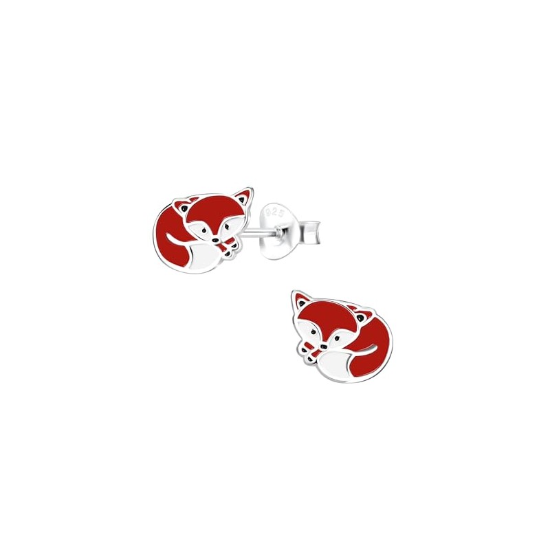 Sleeping Fox Earrings 925 Sterling Silver