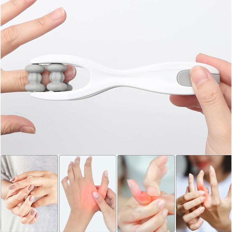 Roller Massager for Hands,2 PCS 2-in-1 Finger & Hand Massager