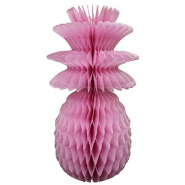 Large Solid Colored 13 Inch Honeycomb Pineapple Party Decoration Kit (Pink, Ivory, Peach)