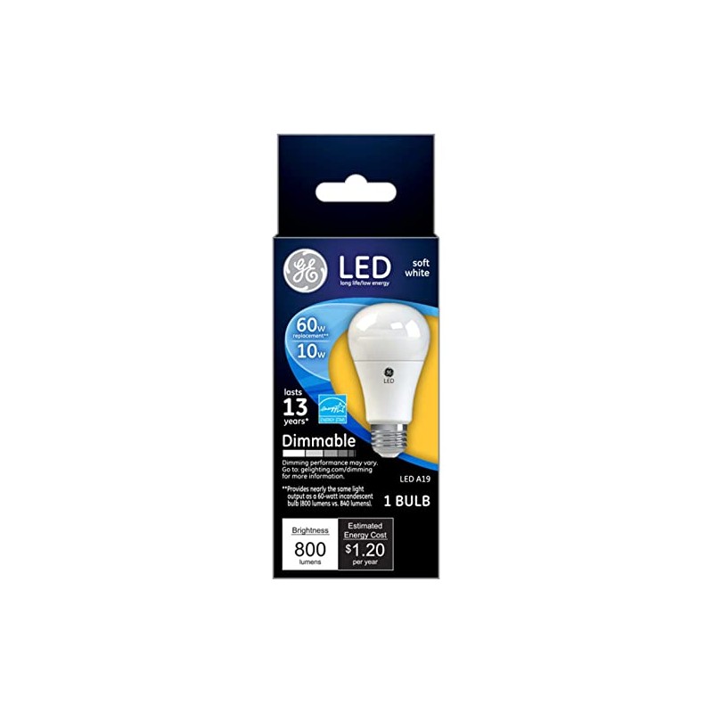 GE A19 E26 (Medium) LED Bulb Soft White 60 Watt