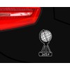 Samunshi® Nordkap Sticker Year 2025 Black 10 cm for Car,