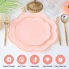 60pcs Pink Plastic Plates with Gold Rim Heavy Duty Scalloped