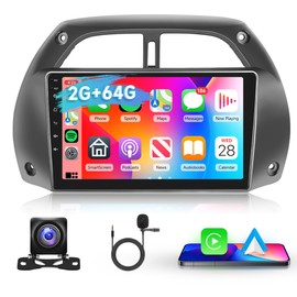 Hodozzy 2GB 64GB Android Car Stereo for Toyota RAV4 2001-2006 Carplay Android Auto Mirror Link, 9 inch Touch Screen Car Radio GPS Navigation Bluetooth WiFi, FM RDS Radio Receiver Camera Double Din