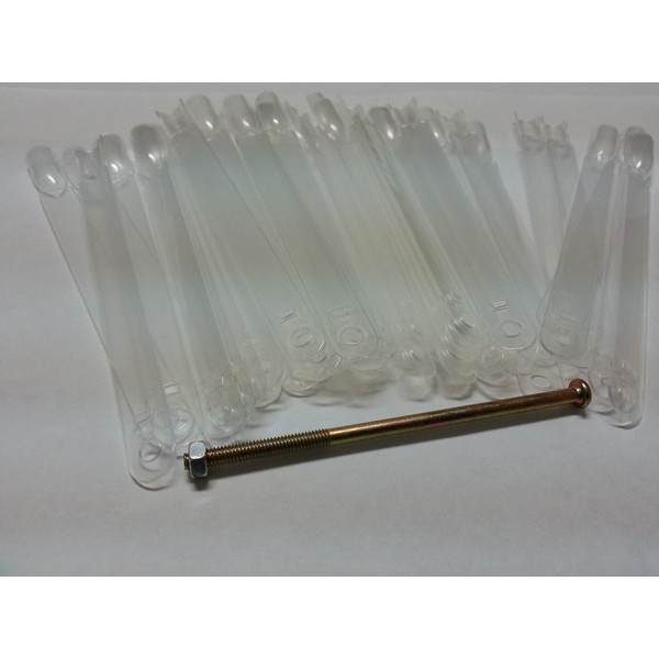 50 Transparent False Nail Art Tips Stick Display Practice Fan