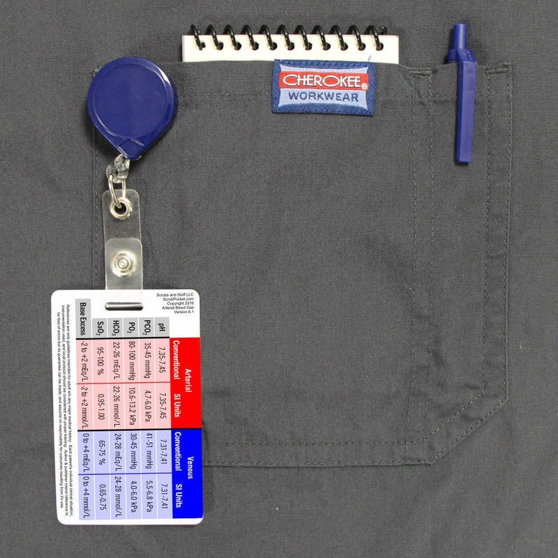 Arterial Blood Gas ABG Vertical Badge Card (1 Card)