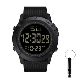 2 Pcs Referee Watch, Digital Watch Stopwatch Wrist with Whistle, for Sports Officials, Outdoor Activities, Daily Wear, Black