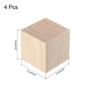 sourcing map 4pcs Wood Blocks, 2.8"x2.8"x2.8" Square Unfinished Wood Cube