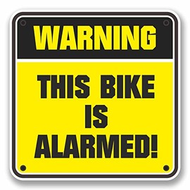 2 x 10cm This Bike is Alarmed Warning Vinyl Sticker Bike Motorcycle #9746 (10cm Wide x 10cm High)