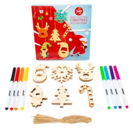 Christmas Jingle Make Your Own Christmas Decorations -Crafts for Kids - Hanging - Arts and Crafts - 30 Christmas Wooden and Felt Tip Pens