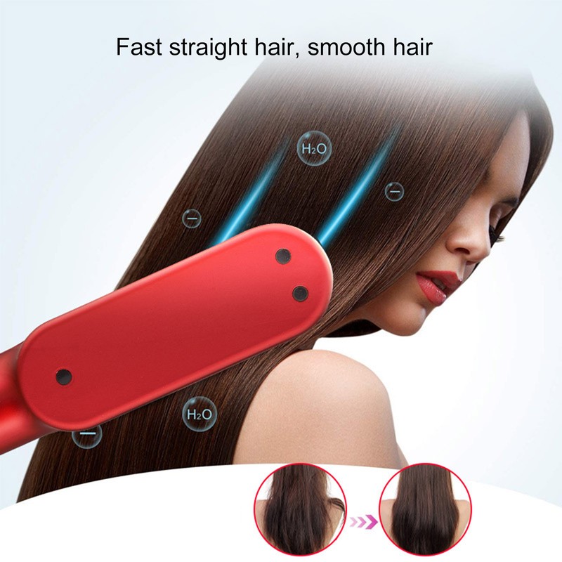 Professional Straight Hair Comb Wireless Rechargable Hair Straightener & Curler