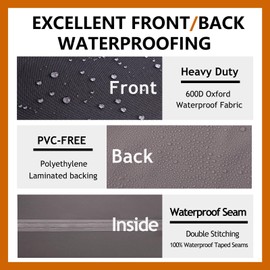 Flexiyard Heavy Duty Outdoor Sectional Sofa Cover, 83"X115" Waterproof 600D Patio Sectional Couch Cover, Lawn Patio Furniture Cover (Storm Grey, L-Shaped-Left Facing-83 x115)