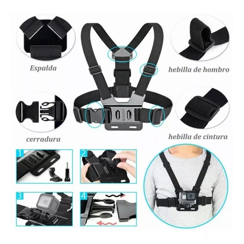 LOMETEB Sujeta Celular En Pecho/ Grabar Video Ciclismo Y Motocicleta