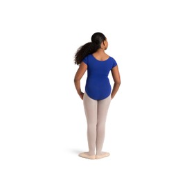 Capezio Girls' Big Classic Short Sleeve Leotard, Royal, Medium