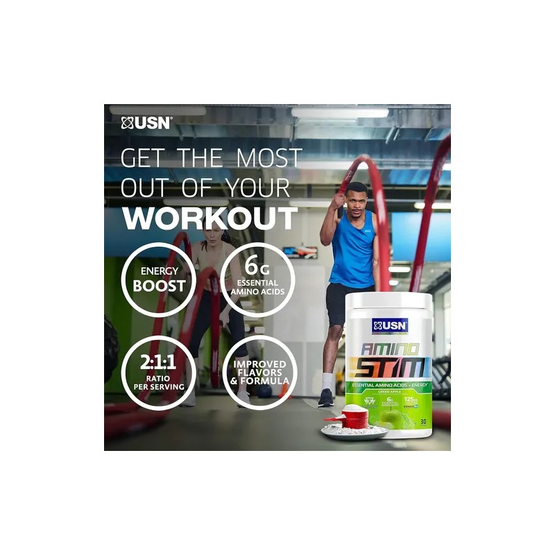 Usn Amino Stim Rendimiento, Enfoque Y Recuperación 30 Serv
