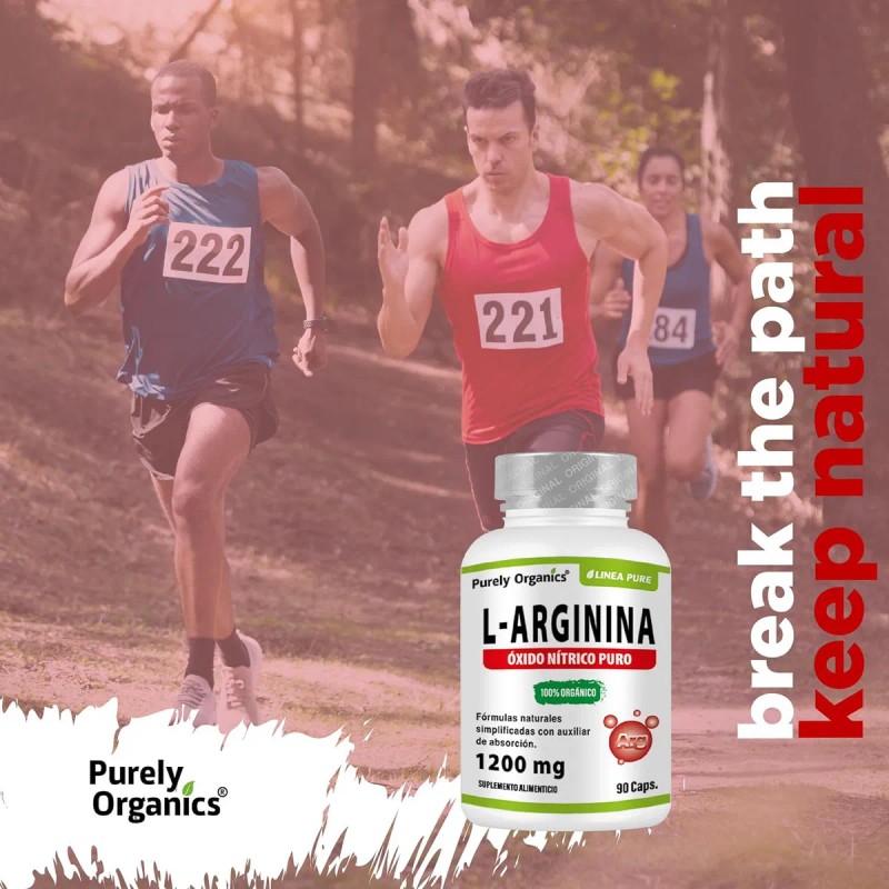 L Arginina Pure, Vegana, 90 Cápsulas. Purely Organics. Sabor Sin