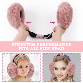Casenly Winter Ear Warmers, Plush Earmuffs for Men Women Earmuffs Foldable Warm Stylish Earmuffs Headwear Earmuffs for Outdoor Winter Riding, pink