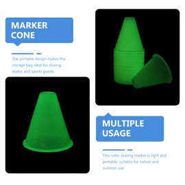 ifundom 1 Set Skating Marker Cones Luminous Mini Agility Soccer Cones Plastic Glow in The Dark Training Traffic Road Cones for Night Roller Skate White