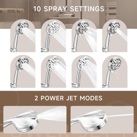 Metal Tub Spout with Diverter,10 Settings Hand Held Shower,Bathtub Faucet with Shower Sprayer Chrome