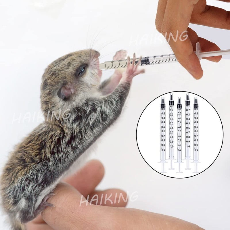 HAIKING 1ML Syringe, 20 PCS Catheter Tip Plastic Syringe for