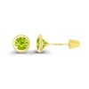Solid 14K Yellow Gold 4mm Round Natural Green Peridot August