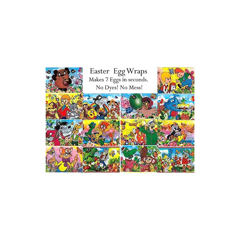 7 Cartoon Characters Ukrainian Easter Egg Decorating Wraps