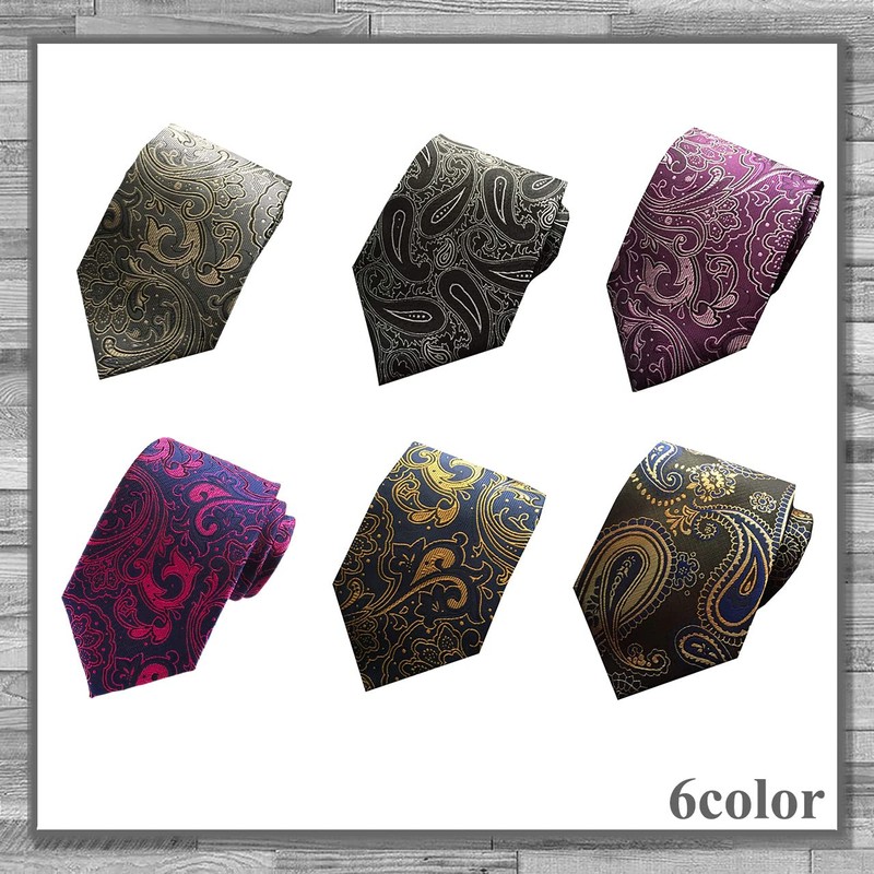 Rex Standard NA006 Men's Necktie, Paisley Pattern, Business, Casual Suit,
