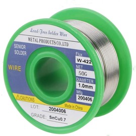 Lead Free Solder Wire, Sn99.3-Cu0.7 1.0mm 0.11lbs, Tin Lead Rosin core solder wire for electrical soldering, and DIY