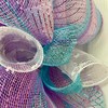 Glittering Lavender Happy Easter Deco Mesh Handmade Wreath