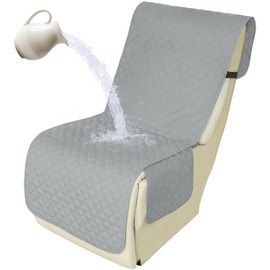 Arfntevss Recliner Sectional Couch Covers 1OO% Waterproof L Shape Sofa Cover for Reclining L Shaped Sectional Slipcover Dog Washable Corner Non Slip Additional Seat Protector (1 Seater, Silvery Gray)