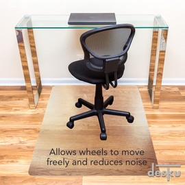 DESKU Office Desk Chair Mat – PVC Mat for Hard Floor Protection, Clear, 30 Inches x 48 Inches, Made in The USA, Home Office Supplies
