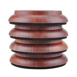 ZONADA Set of 4 Solid Hardwood (Walnut Color) Upright Piano Caster Cups for Floor Protection and Enhanced Stability