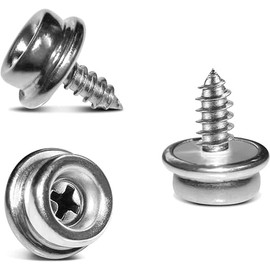 YeeBeny - 100 tornillos de acero inoxidable de grado marino de lona de acero inoxidable de 3/8 pulgadas de diámetro, broches para cubierta de barco, tornillo de tornillo a presión, hecho de materiales