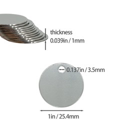 StayMax 1 Inch Round Metal Engraving Blanks Stamping Blanks Stainless Steel Blank Tags 25 Pack
