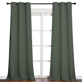NICETOWN Room Darkening Curtain Panels - Toddler Boy Bedroom Drapes with Grommet Top, Energy Smart Window Treatment Curtains(Dark Mallard, 42 inches W x 90 inches L, 2 Panels)