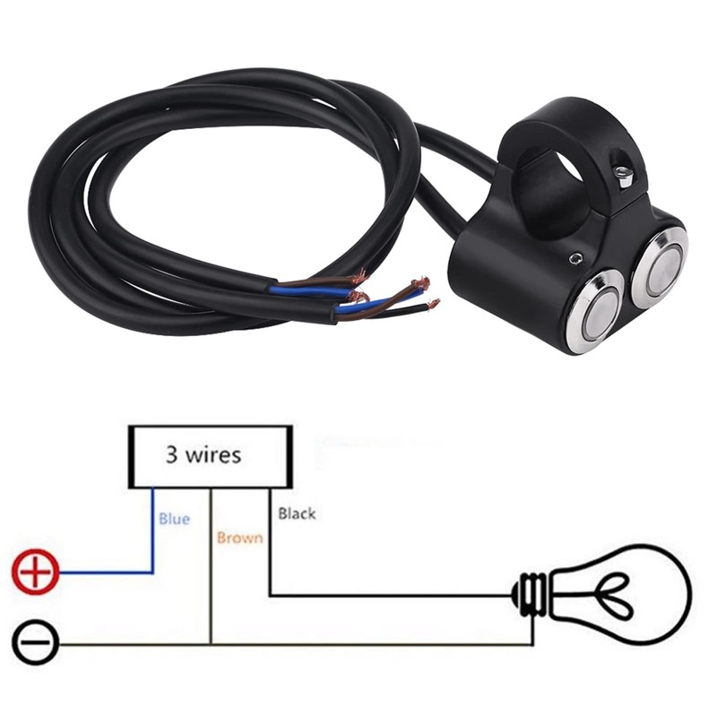 Depisuta Motorcycle Turn Signal Switch, Handlebar Switch with Indicator Light