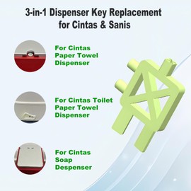 3-in-1 Replacement Key Compatible with Cintas&Sanis Soap,Toilet Paper and Paper Towel Dispenser,Yellow (1 Pack)