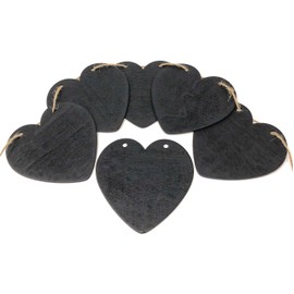 Heart Shape Wooden Chalkboard Wedding Bunting Vintage Wedding Decoration - Black (13)