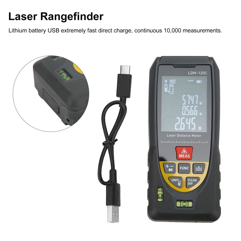 Laser Rangefinder LDM‑120C High Accuracy Antiglare Laser Infrared Electronic Ruler