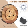 12" Acacia Wood Lazy Susan Turntable, Tomoaza Kitchen Organizer Turntable