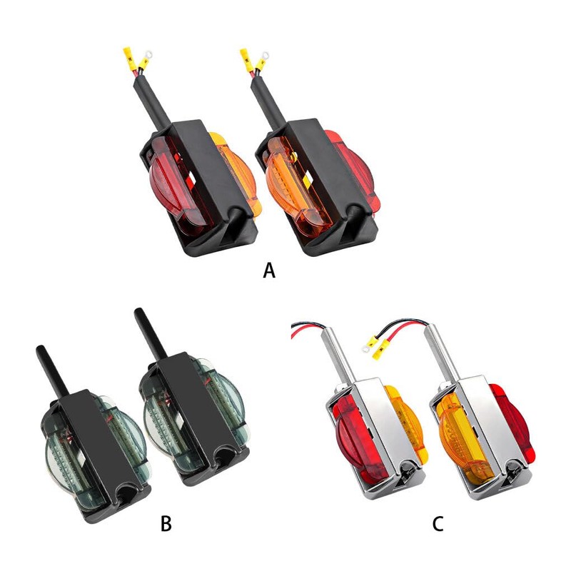 2pcs Trailer Fen-der Lights Marker Lights Waterproof Enclosed Clearance Trailer