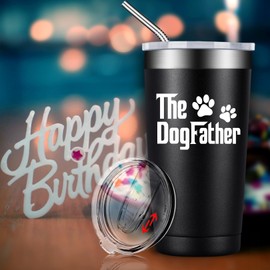 BIRGILT Dog Dad Gifts for Men - Dog Dad Fathers Day Gift - The Dogfather Tumbler Cup 20oz