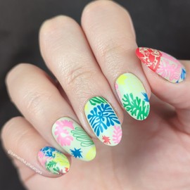 Maniology Arts Henri Matisse Nail Stamping Plate, Modern Geometric Abstract Stampl Plates, Art Exhebition Manicure Designs, Contemporary Brushstroke DIY Patterns