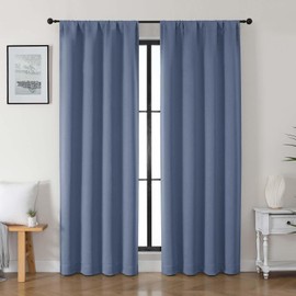 Gwine - Juego de 2 paneles de cortinas opacas de color azul vaquero para recámara, 84 pulgadas de largo, con aislamiento térmico y reducción de ruido, cortinas opacas para sala de estar con bolsillo